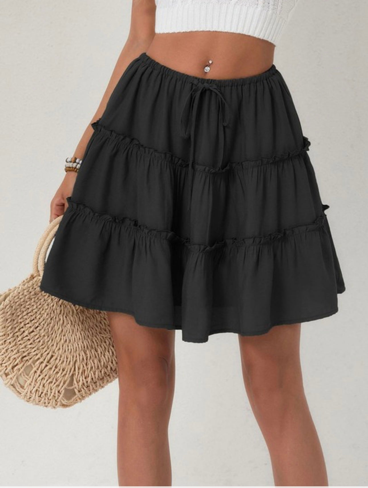 Ruffled Tiered Babydoll Skirt